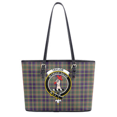 Taylor Weathered Tartan Crest Leather Tote Bag