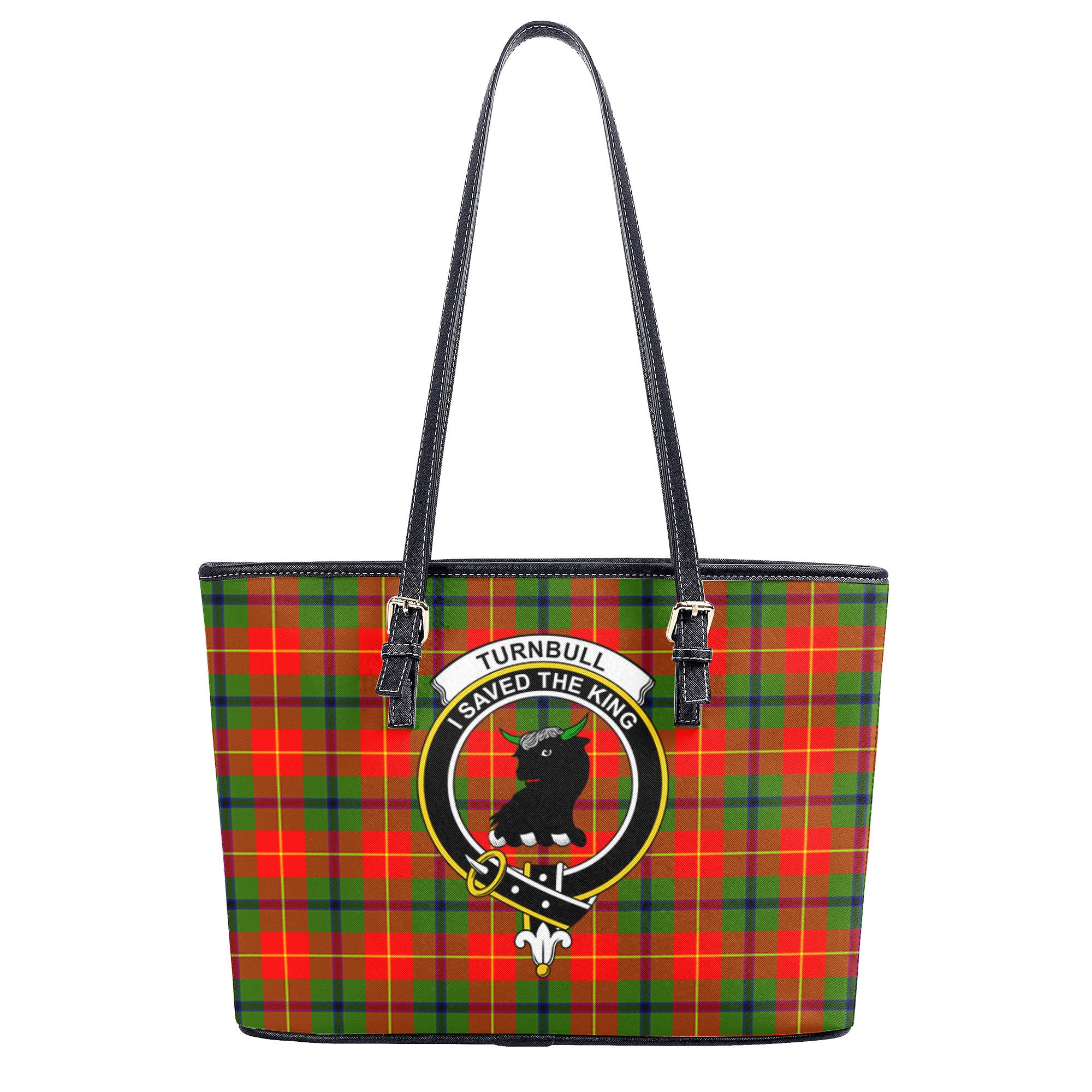 Turnbull Dress Tartan Crest Leather Tote Bag