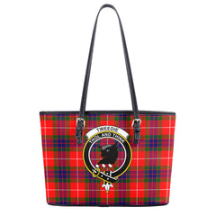 Tweedie Tartan Crest Leather Tote Bag