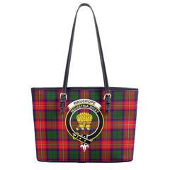 Wauchope (or Waugh) Tartan Crest Leather Tote Bag