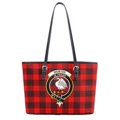 Wemyss Modern Tartan Crest Leather Tote Bag