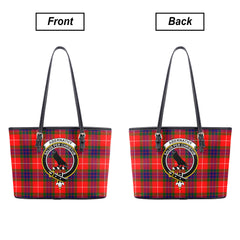 Abernathy Tartan Crest Leather Tote Bag