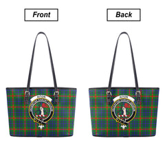 Aiton Tartan Crest Leather Tote Bag