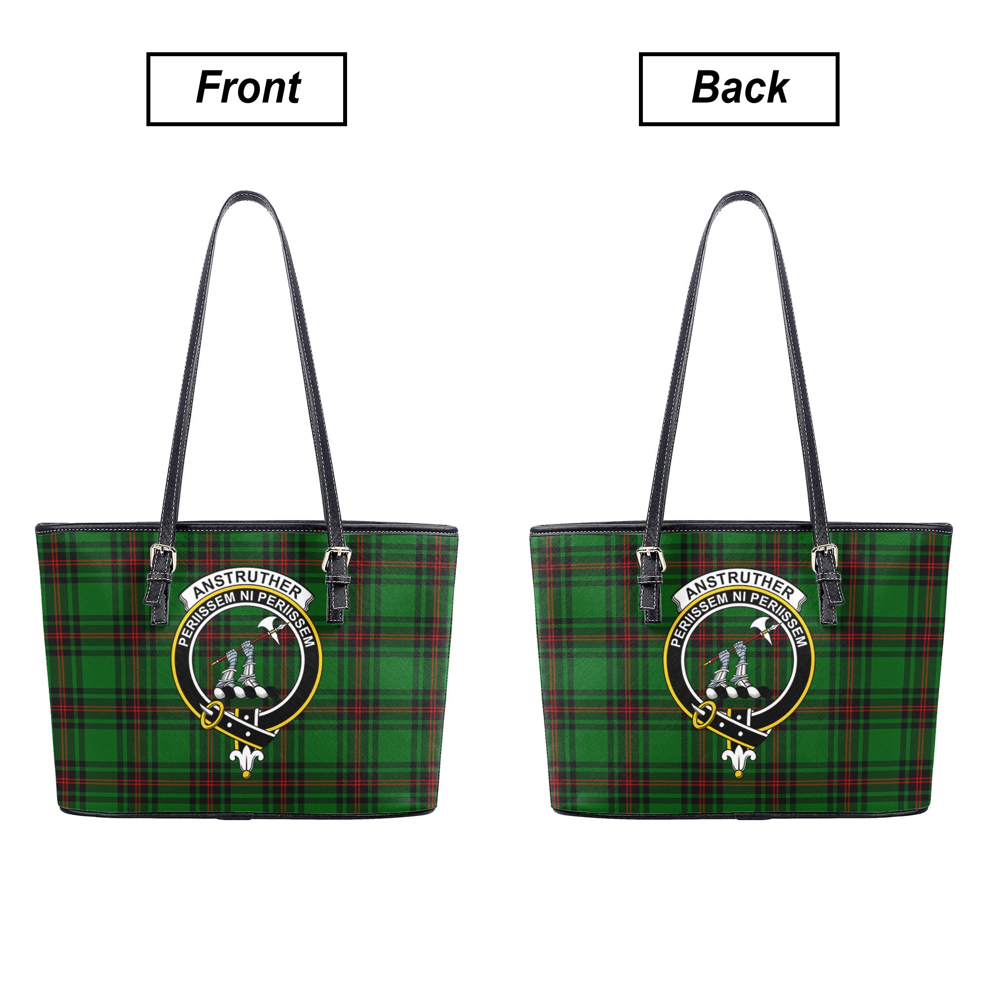 Anstruther Tartan Crest Leather Tote Bag