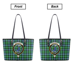 Arbuthnot Ancient Tartan Crest Leather Tote Bag