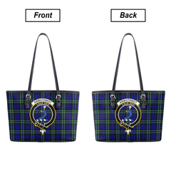 Arbuthnot Modern Tartan Crest Leather Tote Bag