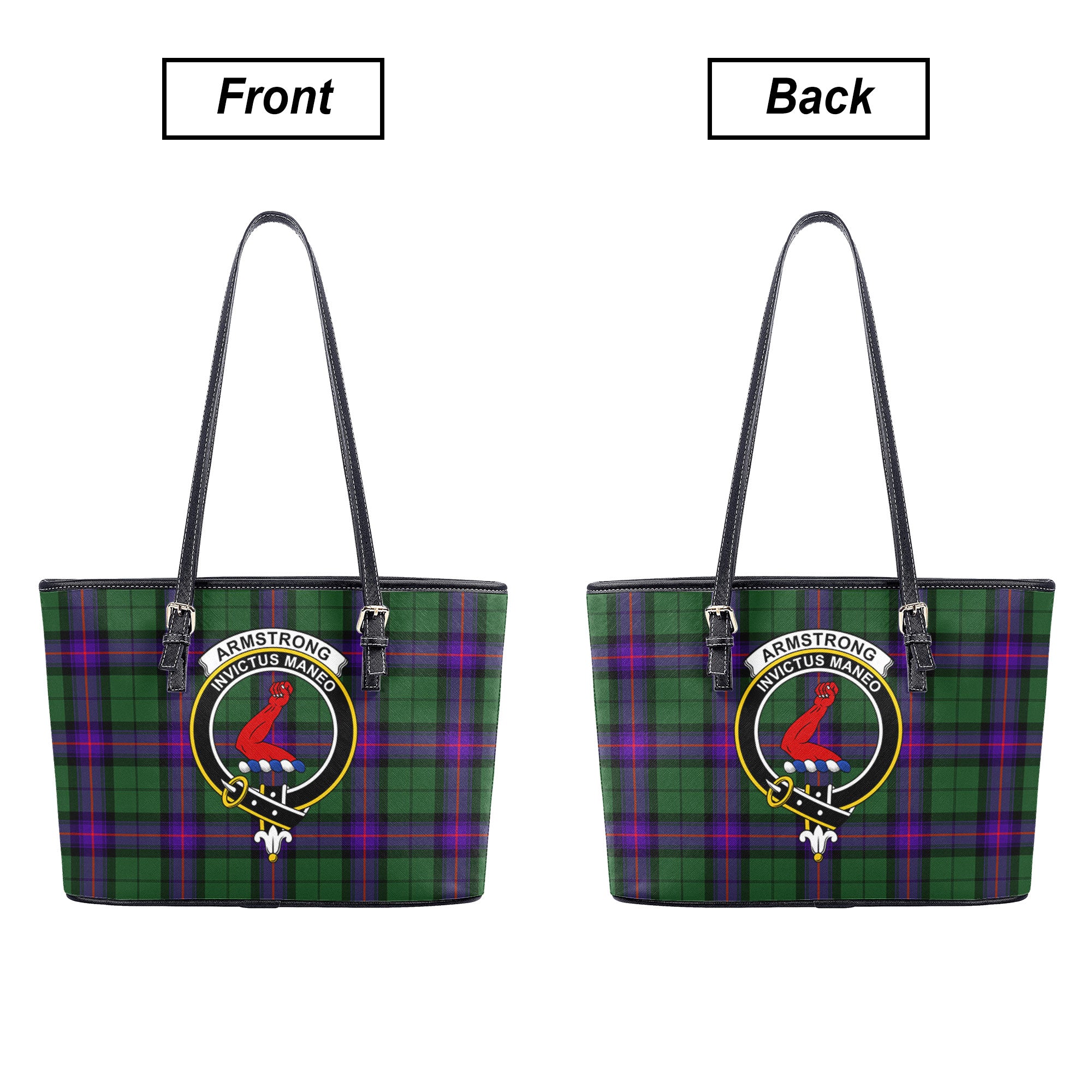 Armstrong Modern Tartan Crest Leather Tote Bag