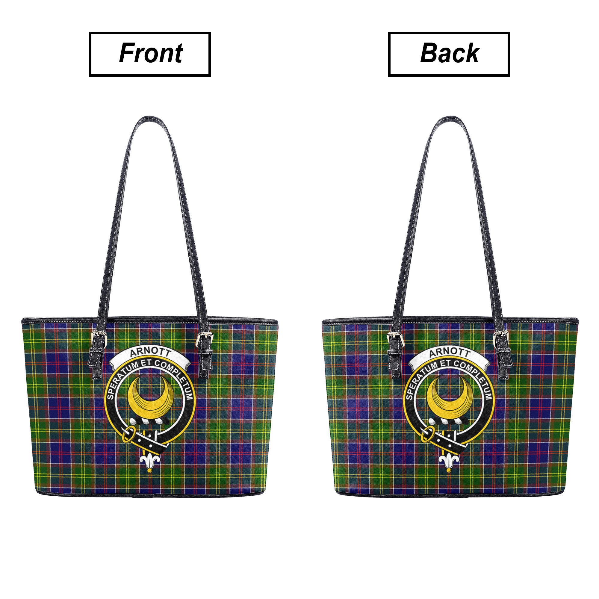 Arnott Tartan Crest Leather Tote Bag