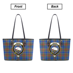 Beaton Ancient Tartan Crest Leather Tote Bag