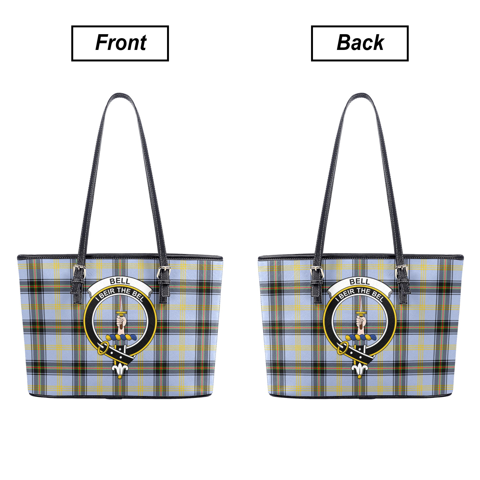 Bell of the Borders Tartan Crest Leather Tote Bag