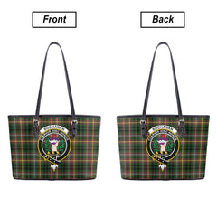 Buchanan Hunting Tartan Crest Leather Tote Bag