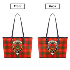 Cameron Modern Tartan Crest Leather Tote Bag