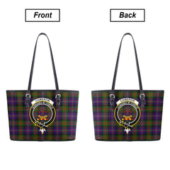 Cameron of Erracht Modern Tartan Crest Leather Tote Bag