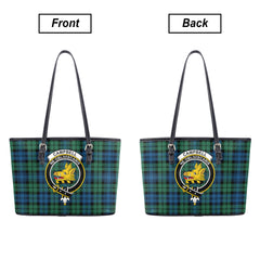 Campbell Ancient 02 Tartan Crest Leather Tote Bag