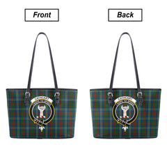 Cathcart Tartan Crest Leather Tote Bag