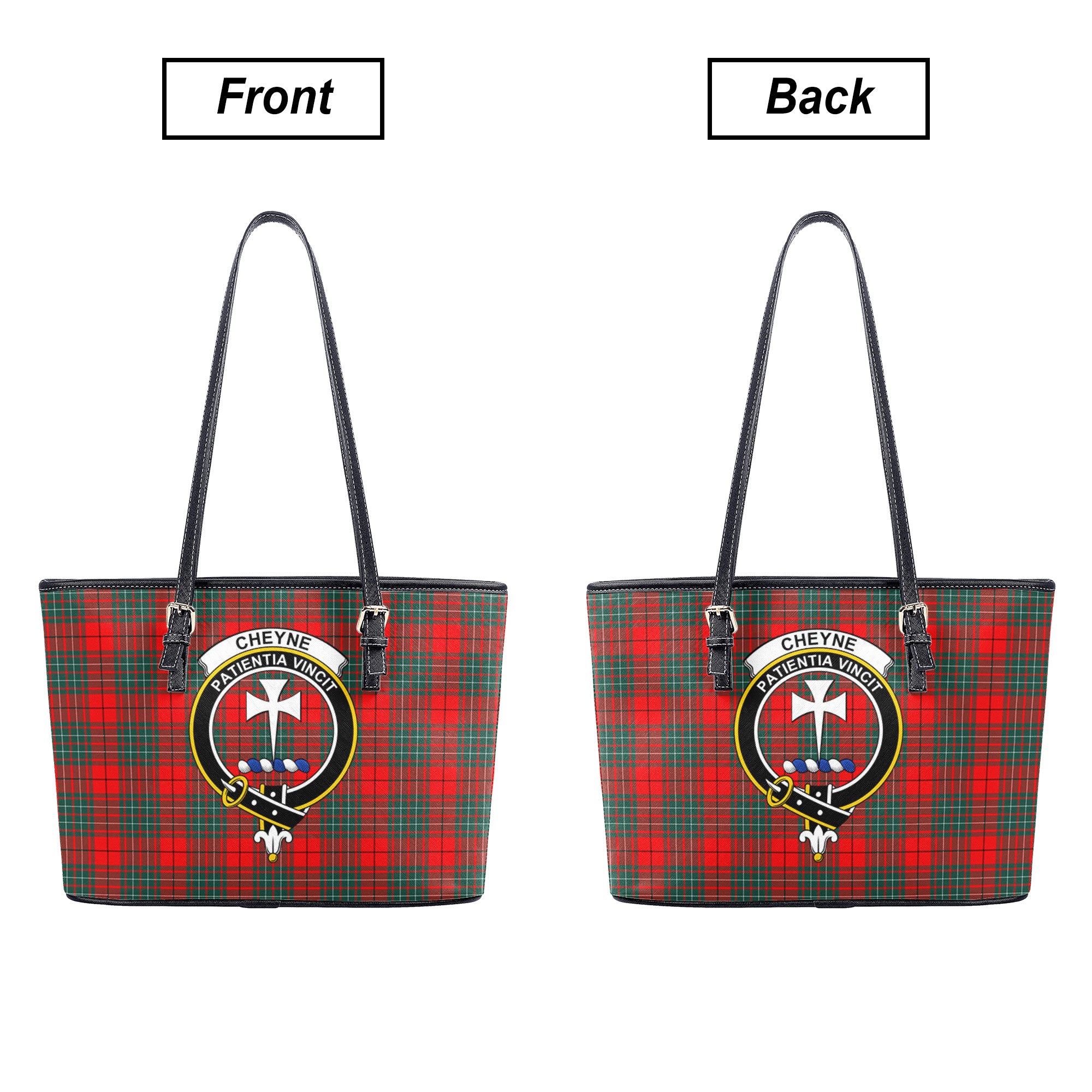 Cheyne Tartan Crest Leather Tote Bag