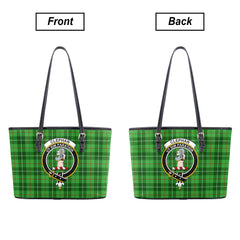 Clephan (or Clephane) Tartan Crest Leather Tote Bag