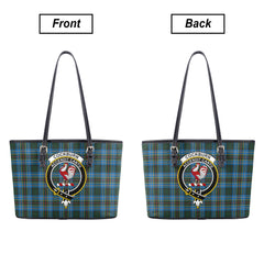 Cockburn Modern Tartan Crest Leather Tote Bag