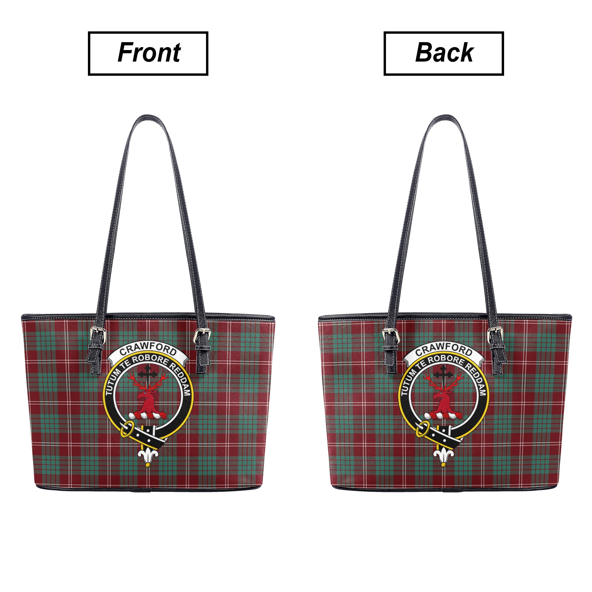 Crawford Modern Tartan Crest Leather Tote Bag