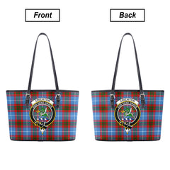 Crichton Tartan Crest Leather Tote Bag