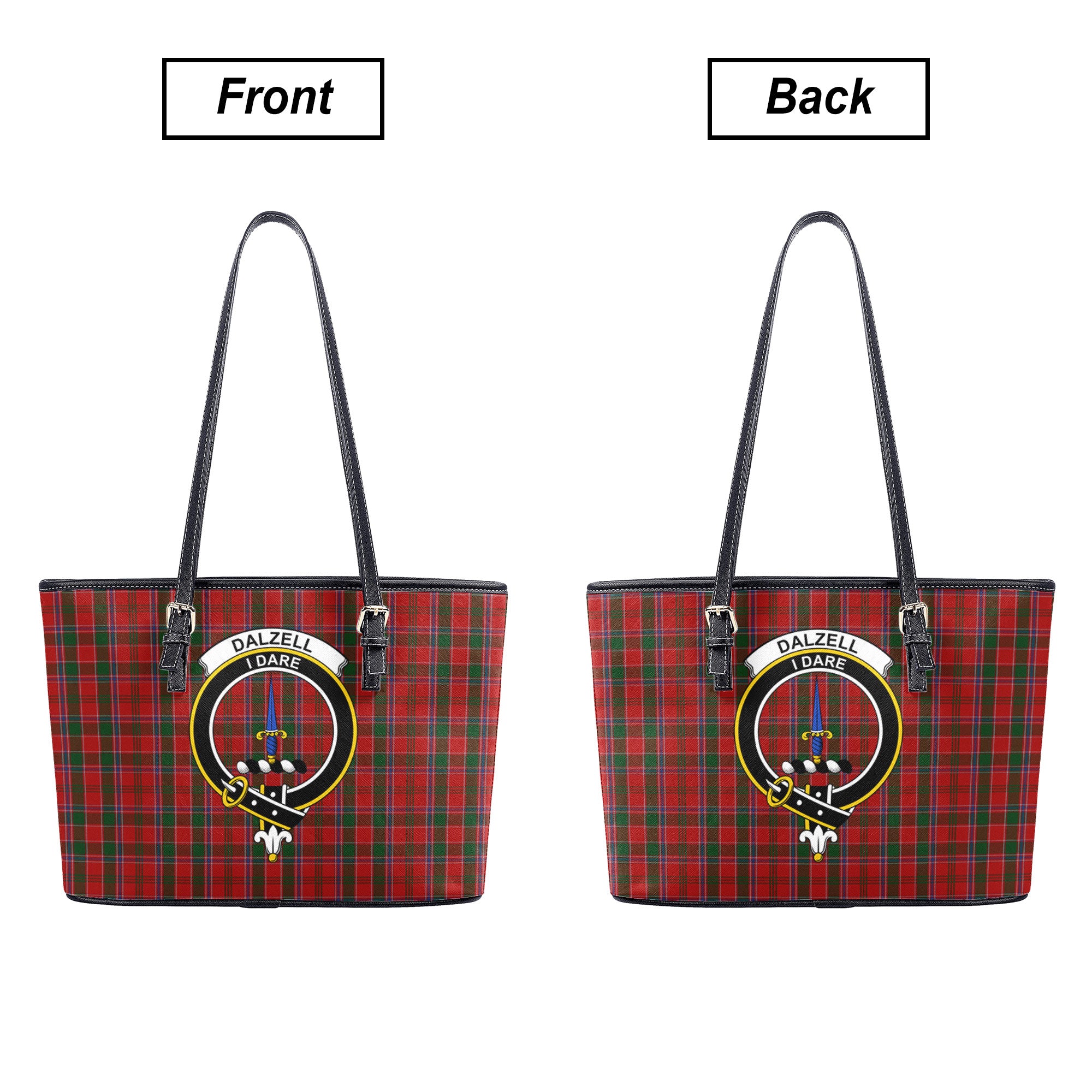 Dalzell Tartan Crest Leather Tote Bag