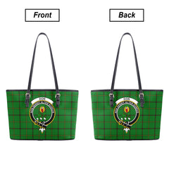 Don Tartan Crest Leather Tote Bag