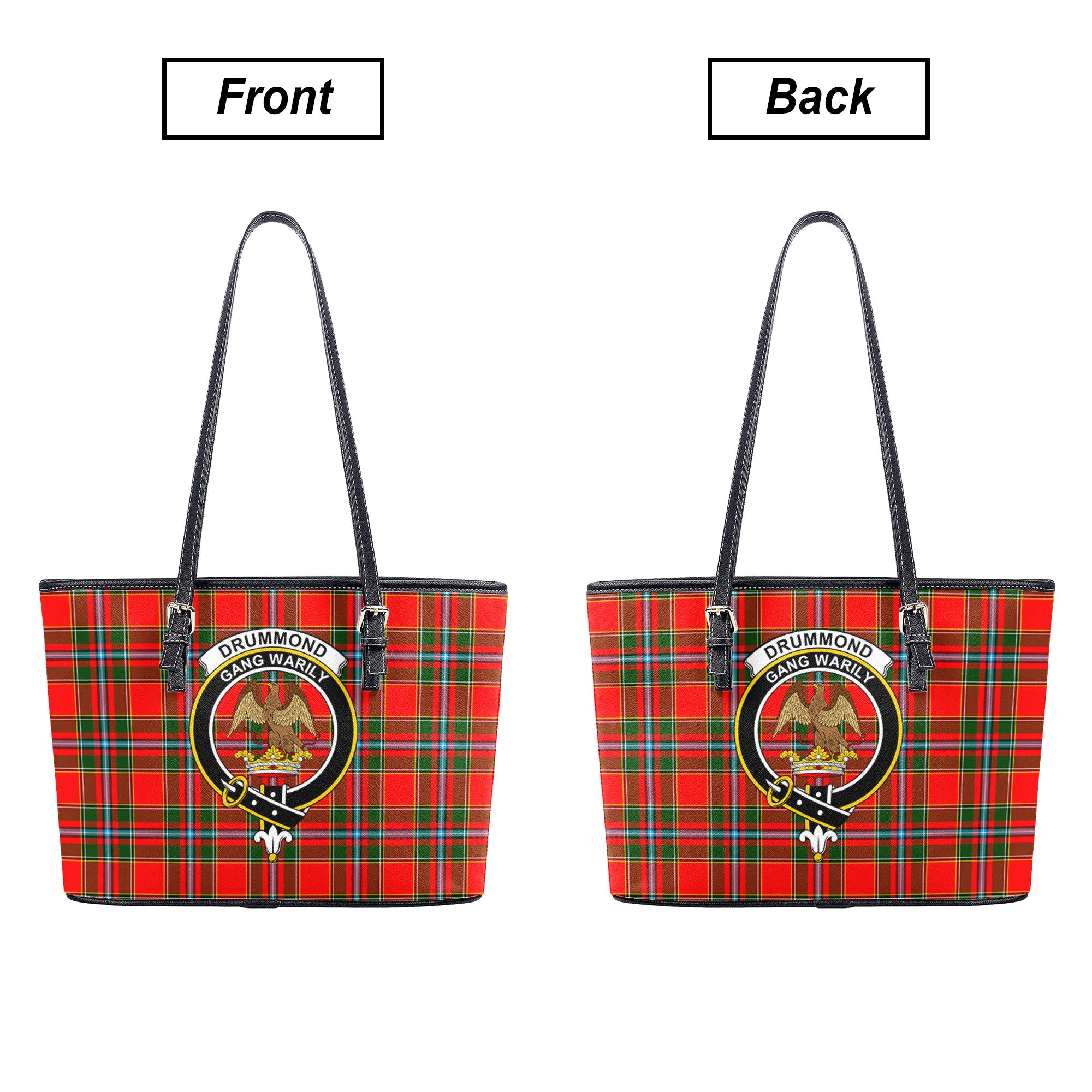 Drummond of Perth Tartan Crest Leather Tote Bag