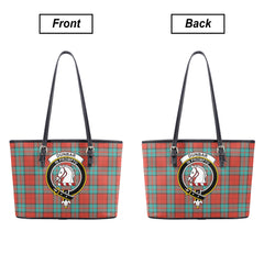 Dunbar Ancient Tartan Crest Leather Tote Bag