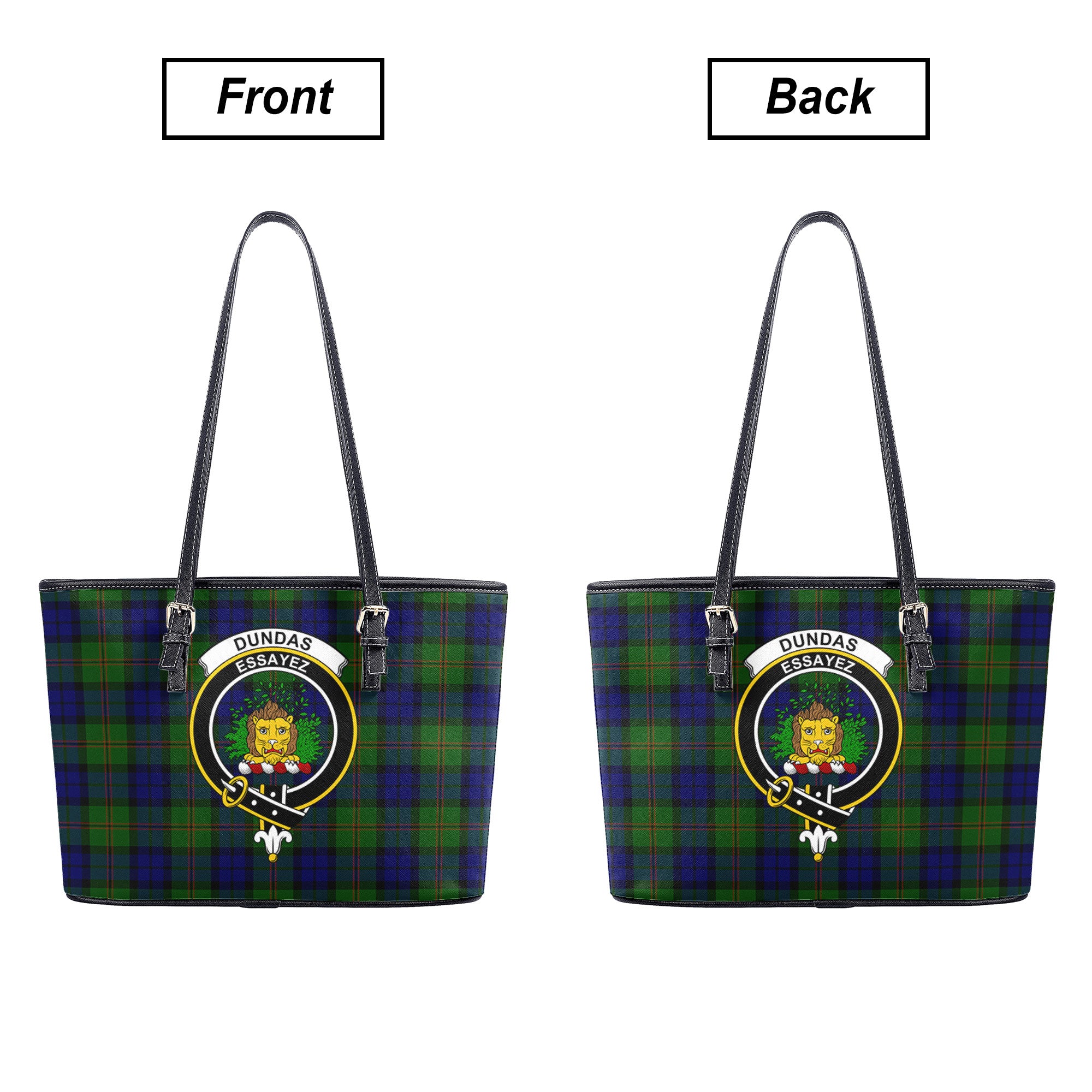 Dundas Modern Tartan Crest Leather Tote Bag