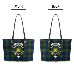 Dundas Modern Tartan Crest Leather Tote Bag