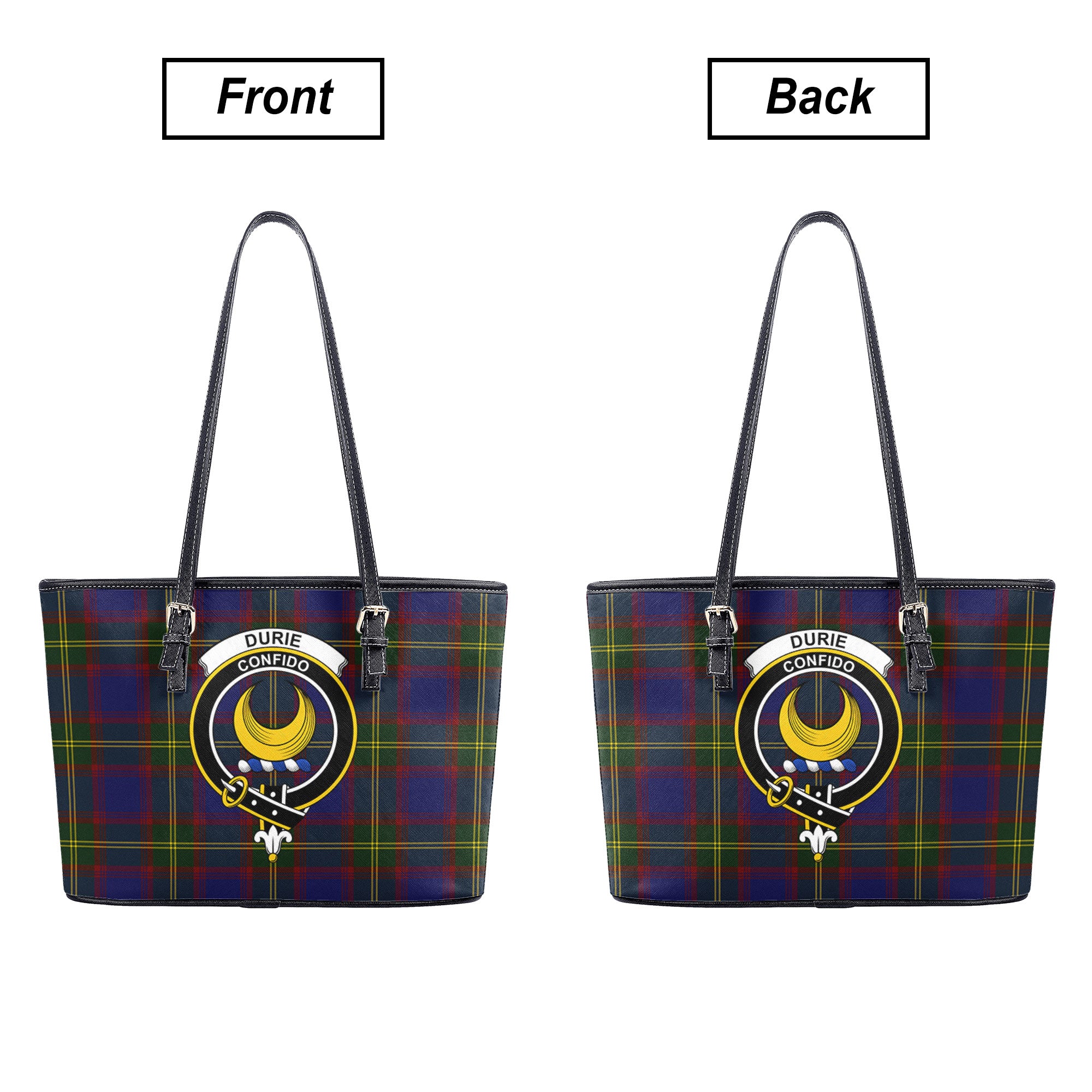 Durie Tartan Crest Leather Tote Bag