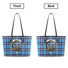 Elliot Ancient Tartan Crest Leather Tote Bag