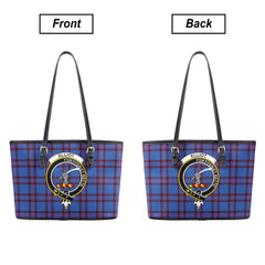 Elliot Modern Tartan Crest Leather Tote Bag