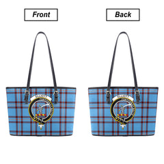 Elliott Ancient Tartan Crest Leather Tote Bag