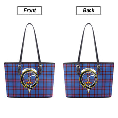 Elliott Modern Tartan Crest Leather Tote Bag