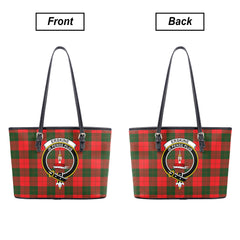 Erskine Modern Tartan Crest Leather Tote Bag