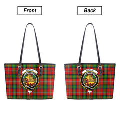 Fairlie Tartan Crest Leather Tote Bag