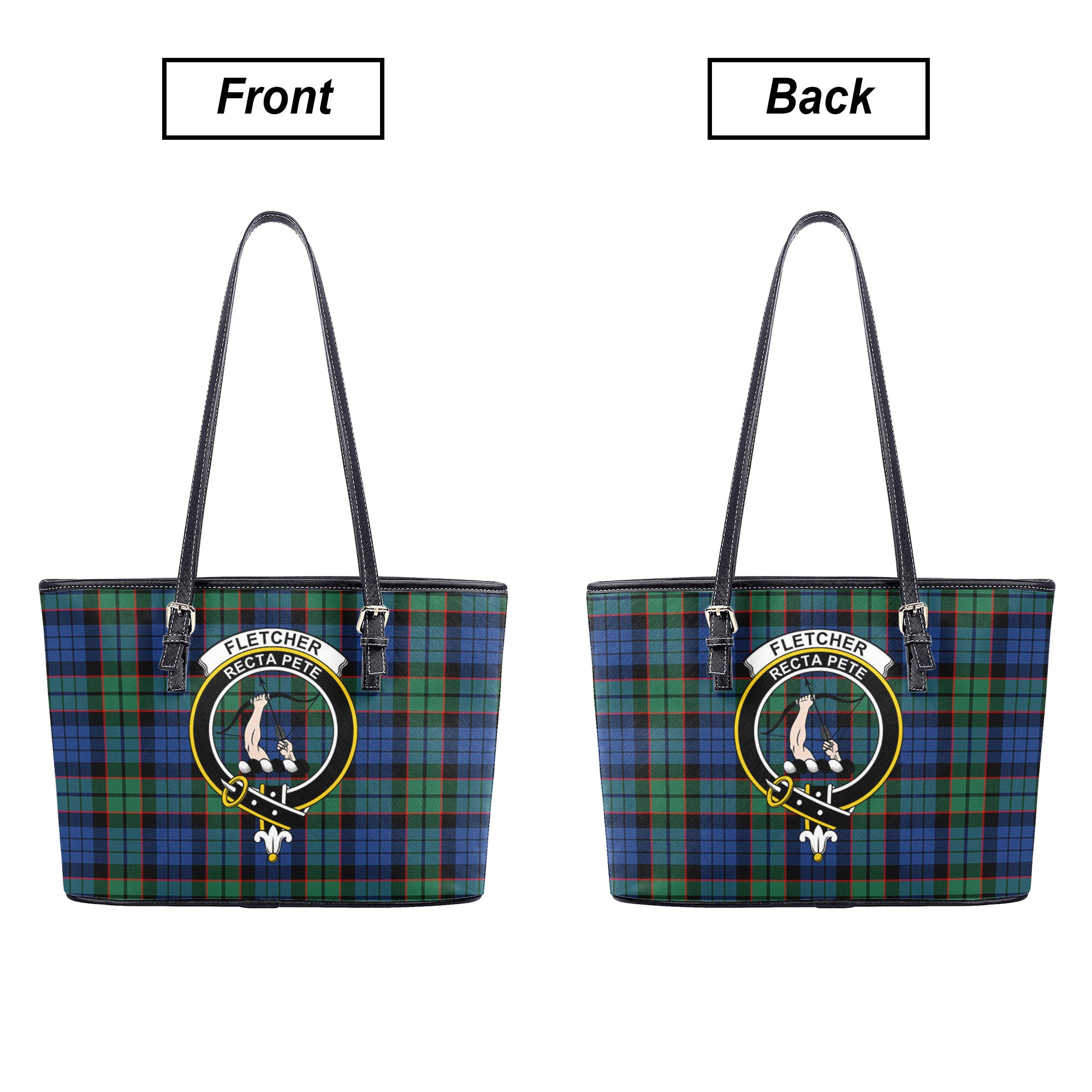 Fletcher Ancient Tartan Crest Leather Tote Bag