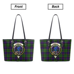 Forsyth Modern Tartan Crest Leather Tote Bag