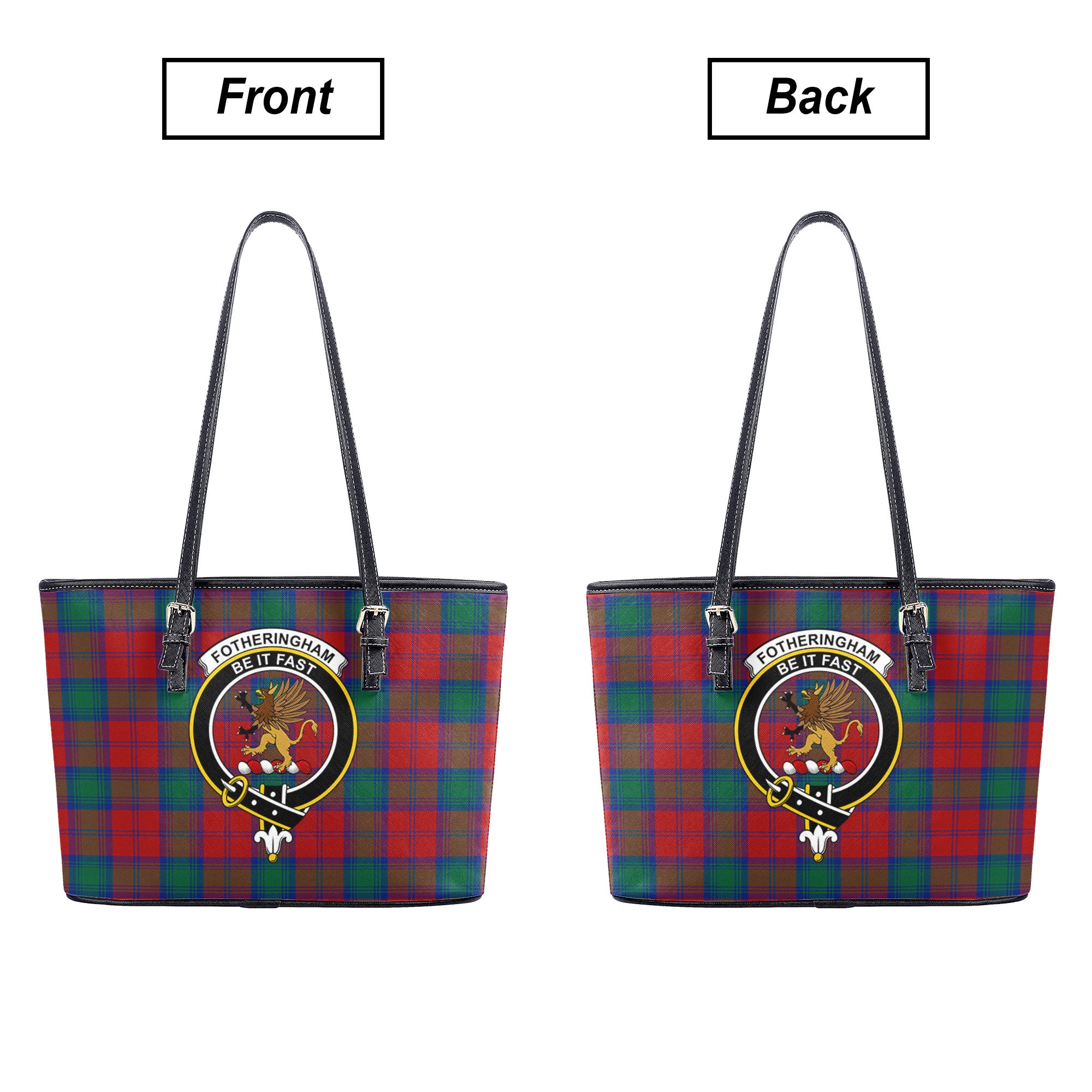 Fotheringham Tartan Crest Leather Tote Bag