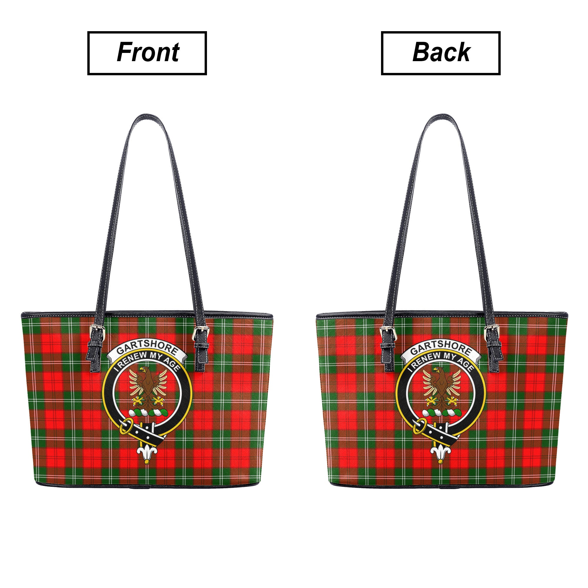 Gartshore Tartan Crest Leather Tote Bag