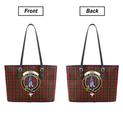 Ged Tartan Crest Leather Tote Bag