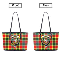 Gibson Tartan Crest Leather Tote Bag