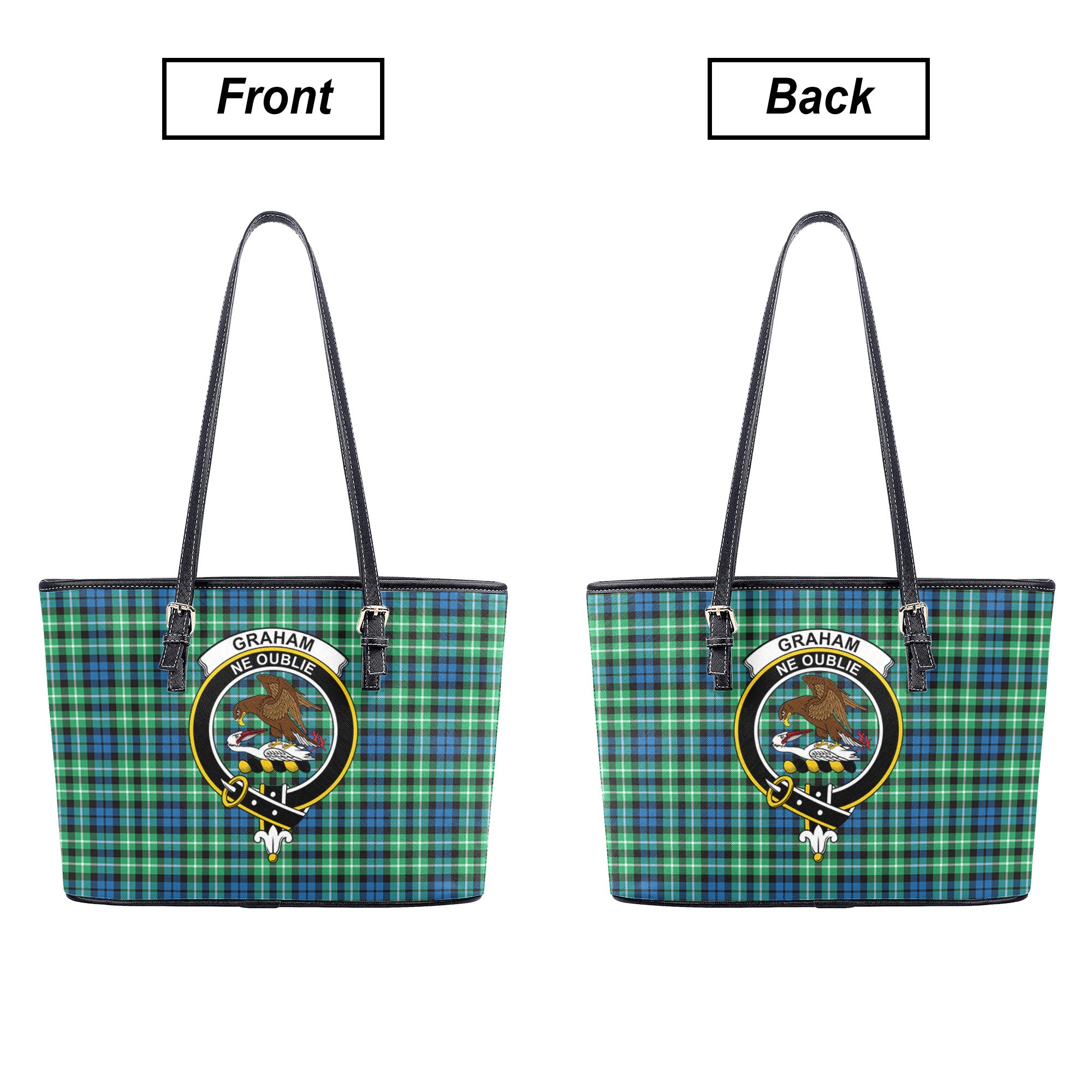 Graham of Montrose Ancient Tartan Crest Leather Tote Bag