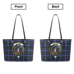 Guthrie Modern Tartan Crest Leather Tote Bag