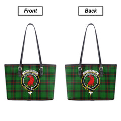 Halkerston Tartan Crest Leather Tote Bag