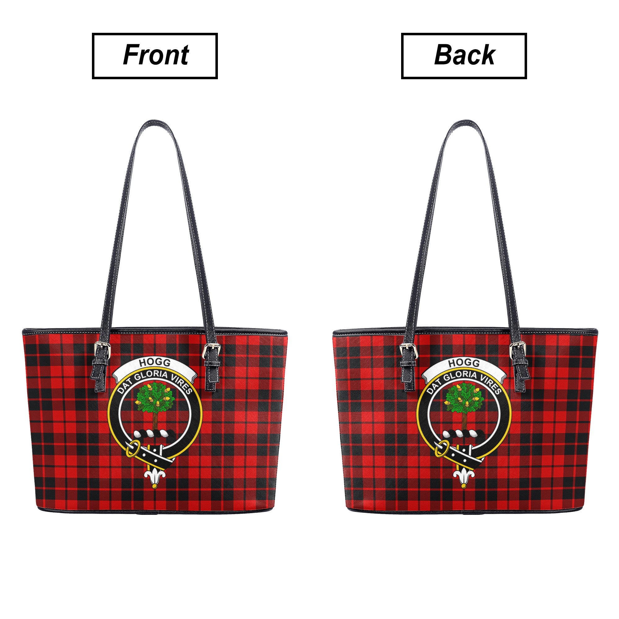 Hogg Tartan Crest Leather Tote Bag