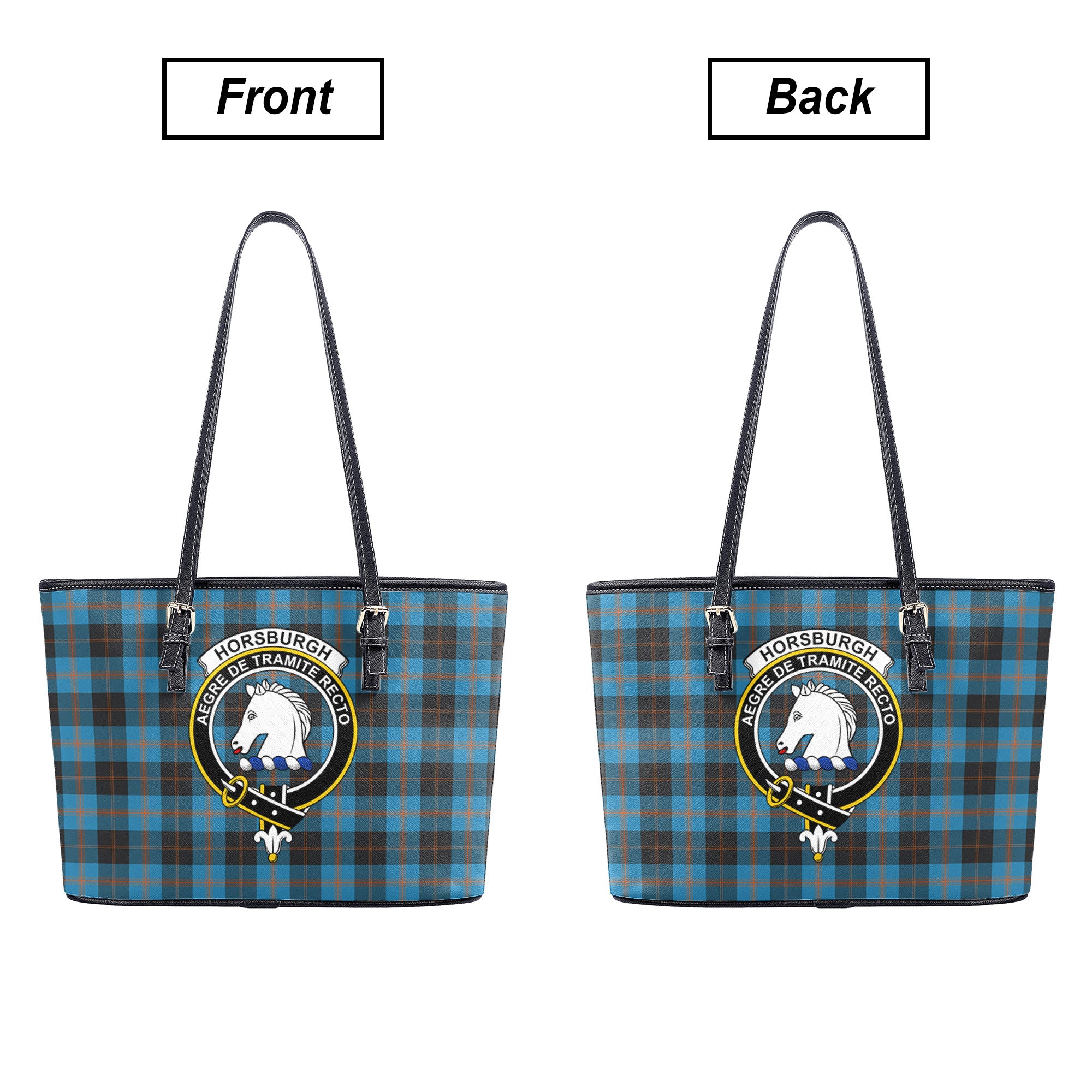 Horsburgh Tartan Crest Leather Tote Bag