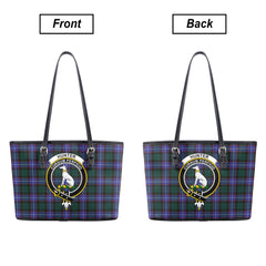 Hunter Modern Tartan Crest Leather Tote Bag