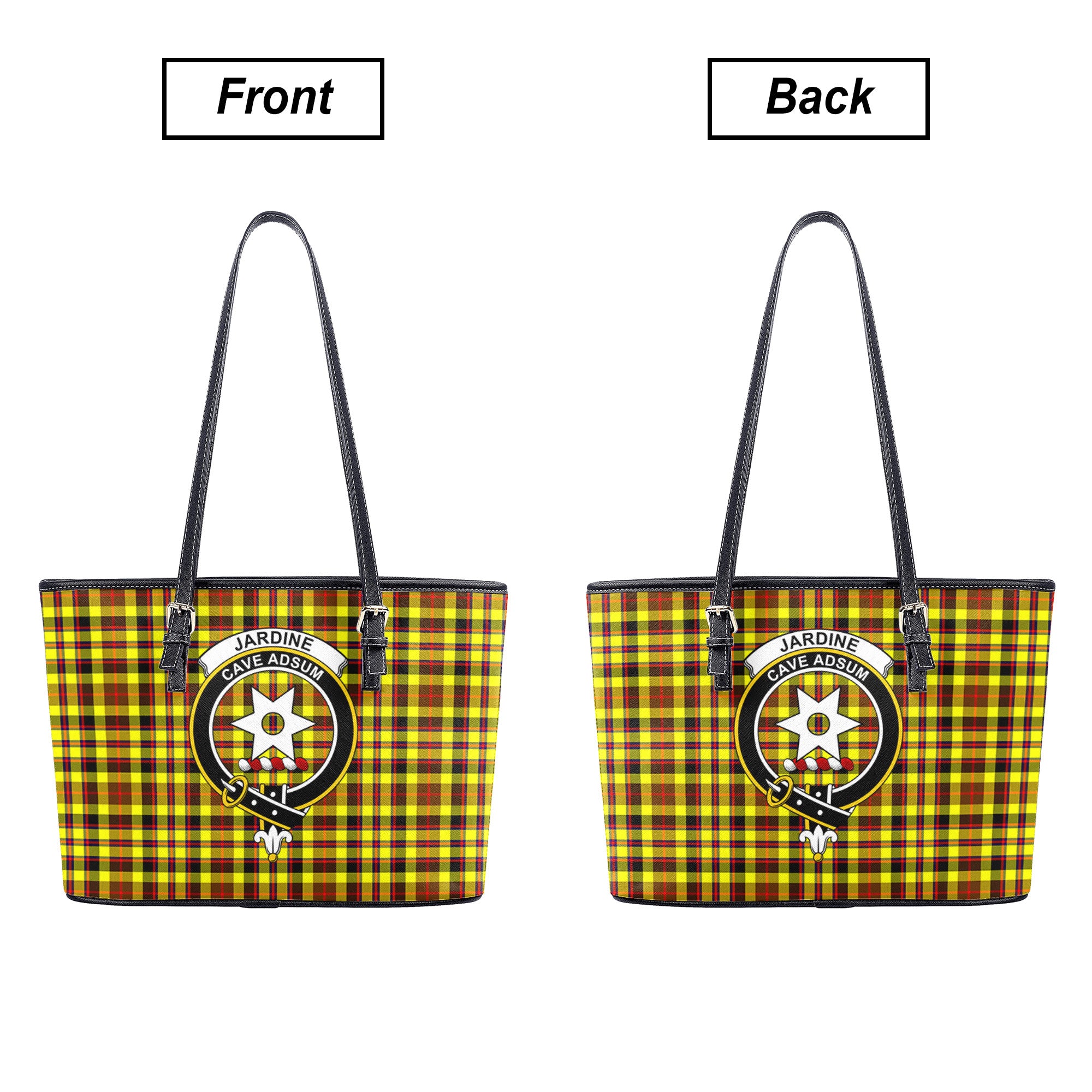 Jardine Tartan Crest Leather Tote Bag